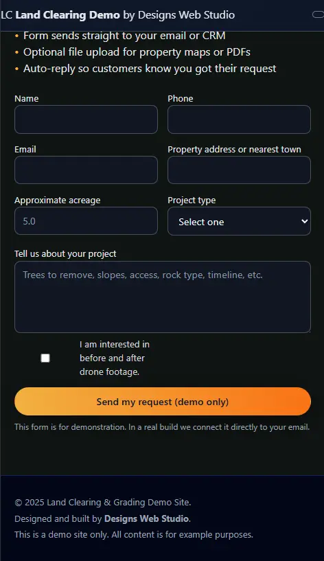Grading demo layout and form on mobile